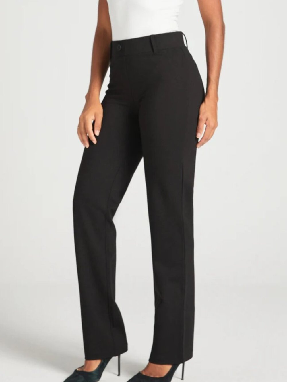New Betabrand Black Straight Classic Dress Pant Yoga Pants XXLarge Petite